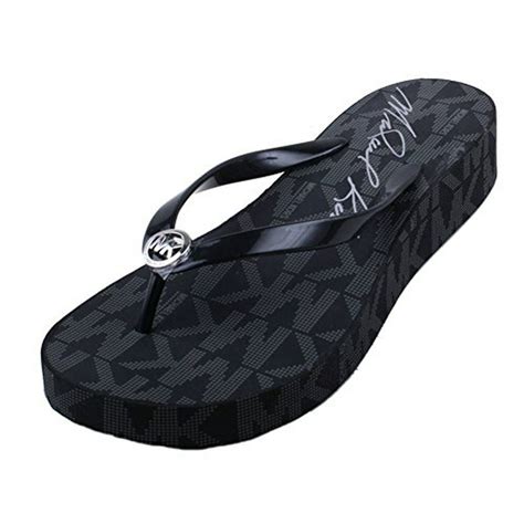 michael kors flip flops women|michael kors genuine leather sandals.